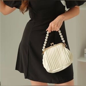 Faux Pearl Purse Strap, 16" Handbag Purse Chain with Lobster Clasp BNIB